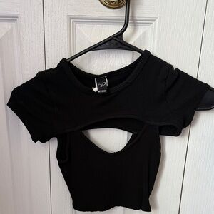 Windsor Black Cut-Out Crop Top